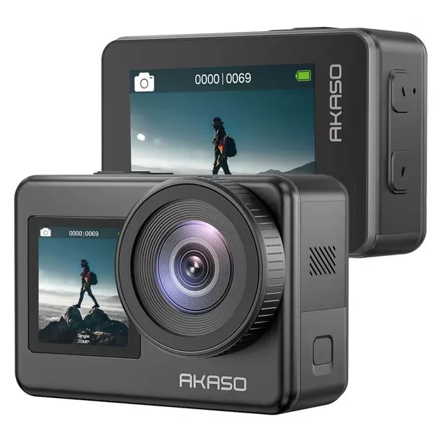 AKASO Brave 7 dubbelskärm 4K/30fps actionkamera, IPX8 vattentät