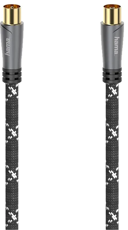 Hama 120dB antennkabel (svart/grå, 10m)