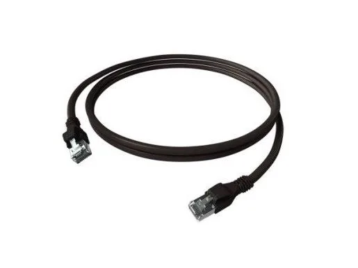 EasyLan DualBoot PushPull Patch Cable Cat.6A (Class EA), S/FTP, RJ45 / RJ45, czarny, 1 m