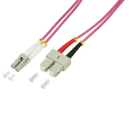 LogiLink LC/SC InfiniBand- och fiberoptisk kabel 10 m rosa