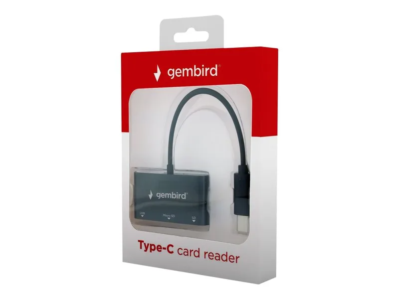 Gembird - Kortläsare (SD, TransFlash, microSD, SDHC, microSDHC, SDXC, microSDXC) - USB-C 3.1 Gen 1
