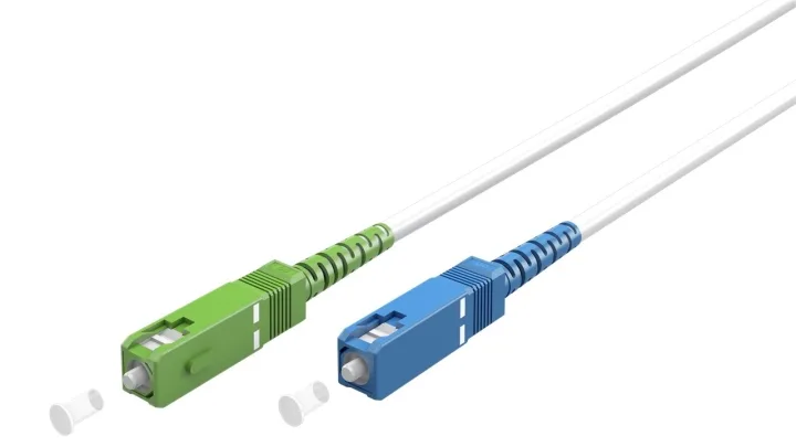 Goobay fiberoptisk kabel (FTTH), Singlemode OS2, vit, SC-APC