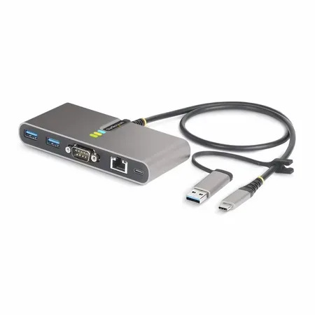 StarTech.com USB-C/USB-A-hubb med 2 portar, GbE och RS232