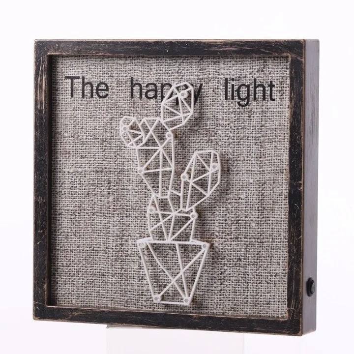 The Happy Light LED-tavla med belysning, kaktus