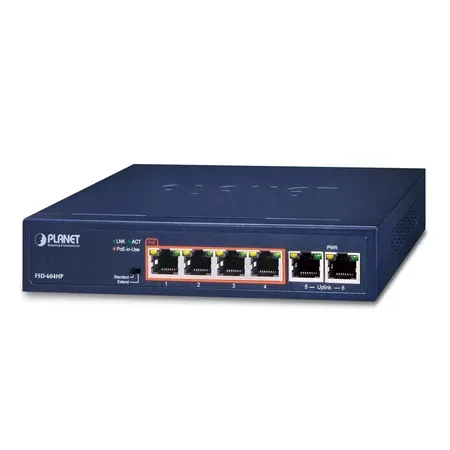 PLANET 4-portars PoE-switch 10/100TX 802.3at