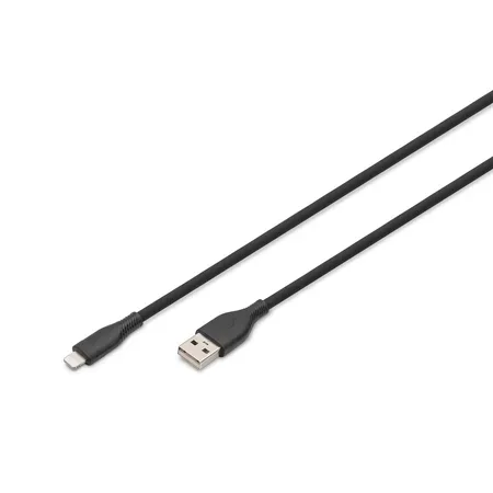 Digitus USB 2.0-kabel, USB-A till Lightning, silikon, 1 m