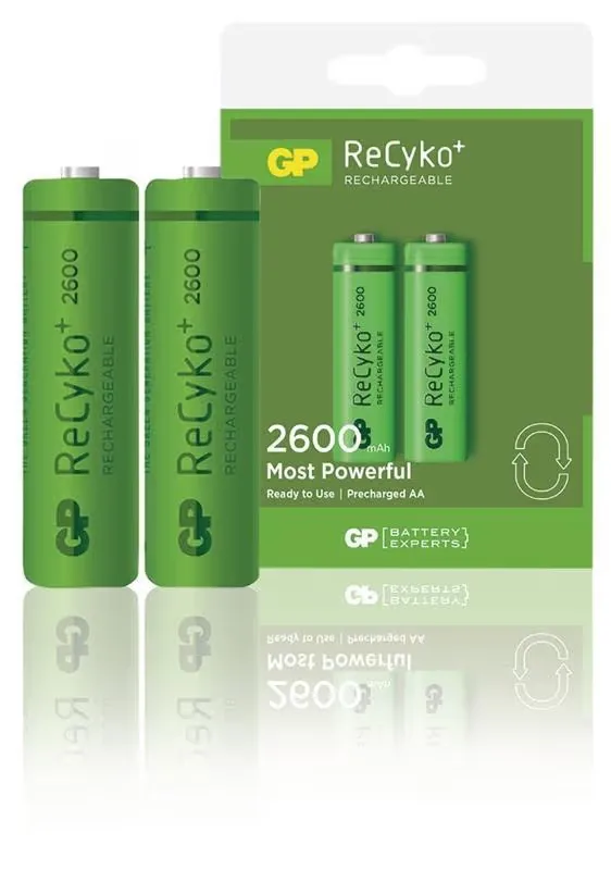 GP NiMH laddningsbara batterier 1,2 V AA 2600 mAh 2-pack (120270AAHCBC2)