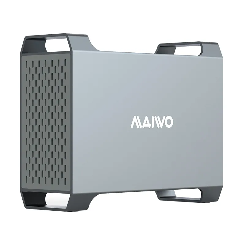 Maiwo K35282C externt kabinett för 2x 3,5" SATA HDD, USB-C
