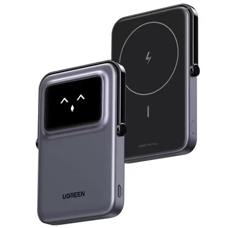 Ugreen UNO powerbank 5000 mAh med trådlös laddning, svart
