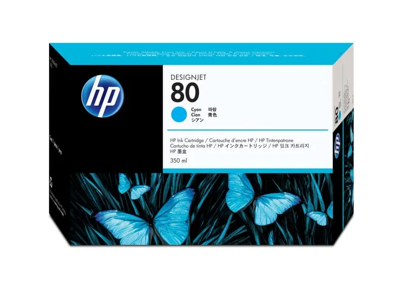 HP Bläck Cyan No.80 DJ 1050C/1055CM 350ml