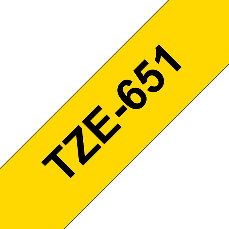 Tape 24mm TZe-651 Svart/Gul