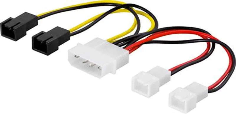 Adapterkabel för fläktar, från 4-pin molex till 4x3-pin