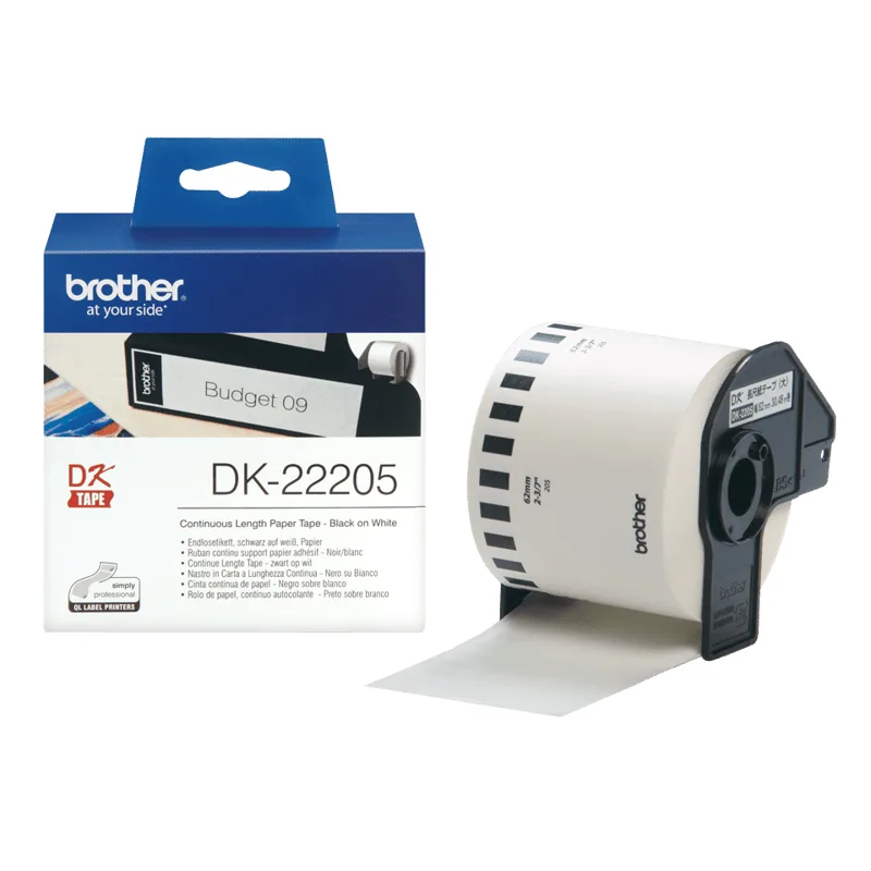 Etiketter Kontinuerligt papper 62mm 30,5m Vit