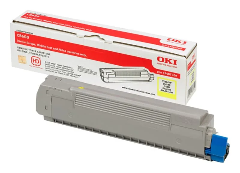 OKI C8600/C8800, 6000 sidor, Gul