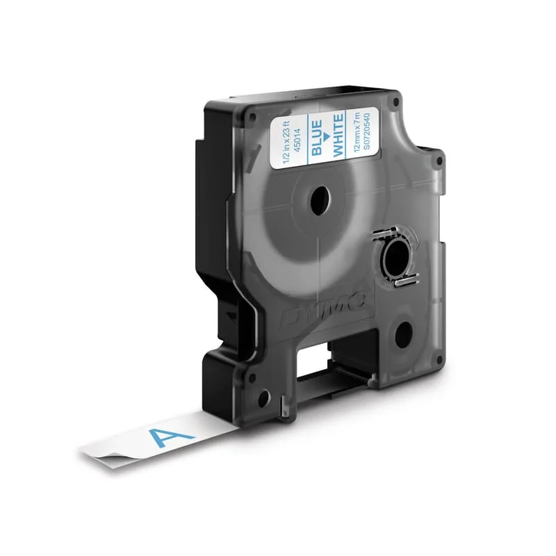 Tape D1 12mm Blå/Vit