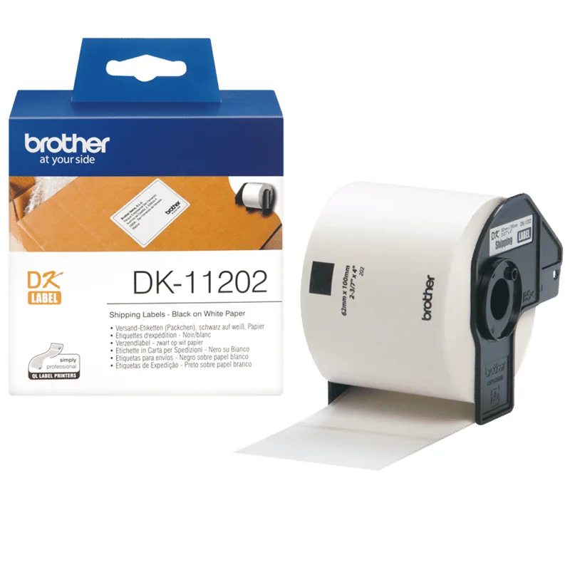 6 rullar DK-11202 fraktetiketter, kompatibla med Brother