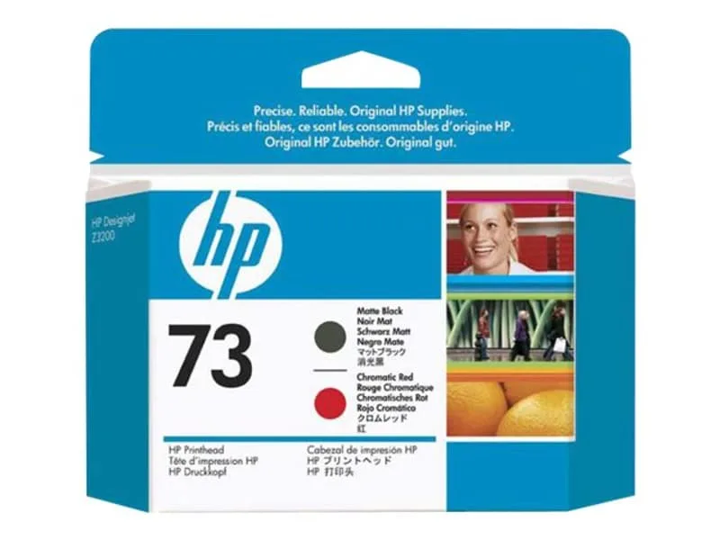 HP Printhead Matt Svart/Chrome Röd No.73