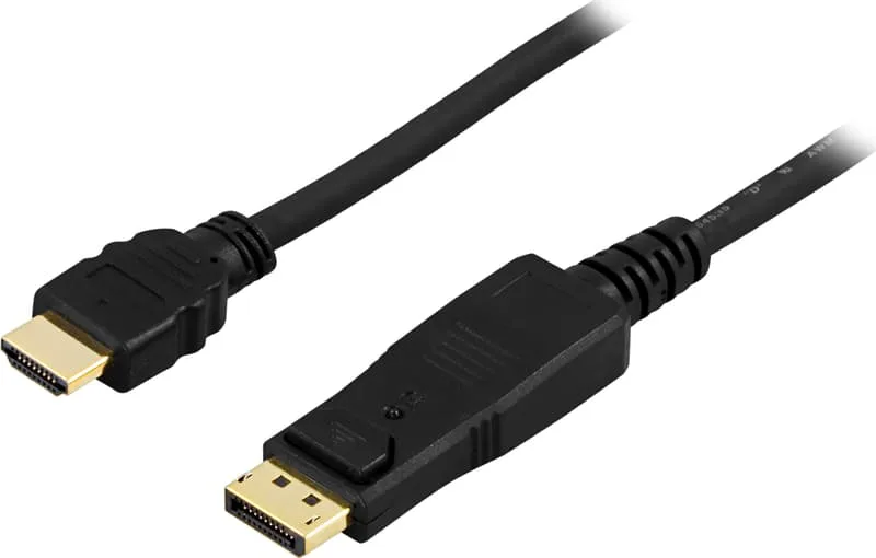 DELTACO DisplayPort till HDMI monitorkabel