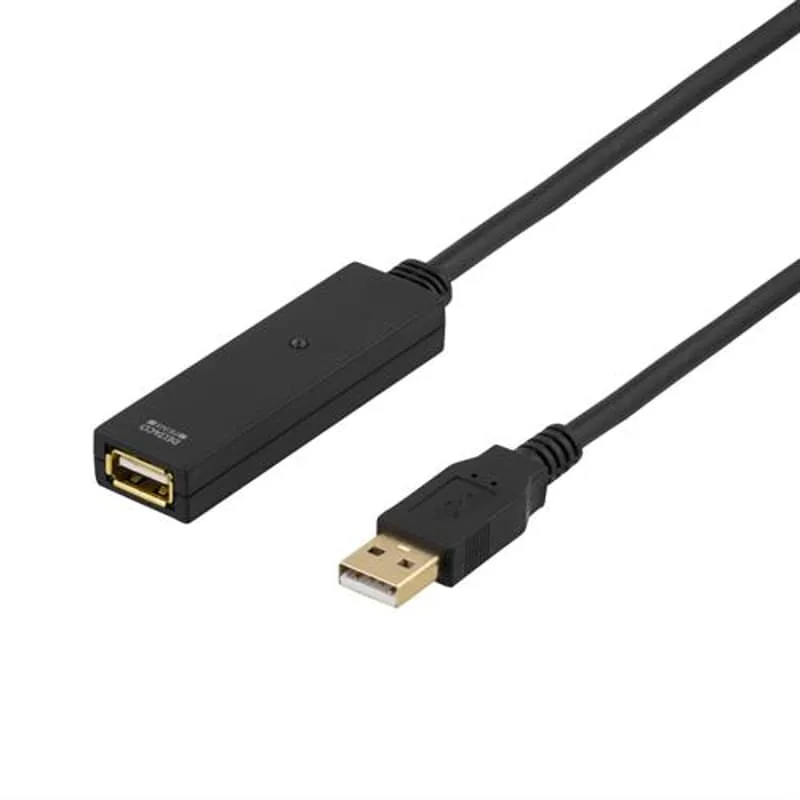 Deltaco USB2-EX20M aktiv USB 2.0-förlängningskabel 20 m