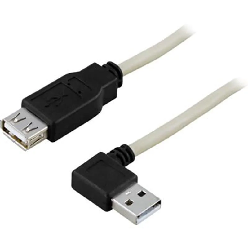 DELTACO USB 2.0 kabel Typ A hane vinklad