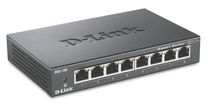 D-Link 8-port 10/100/1000 Gigabit Metal Housing Desktop Switch (DGS-108)