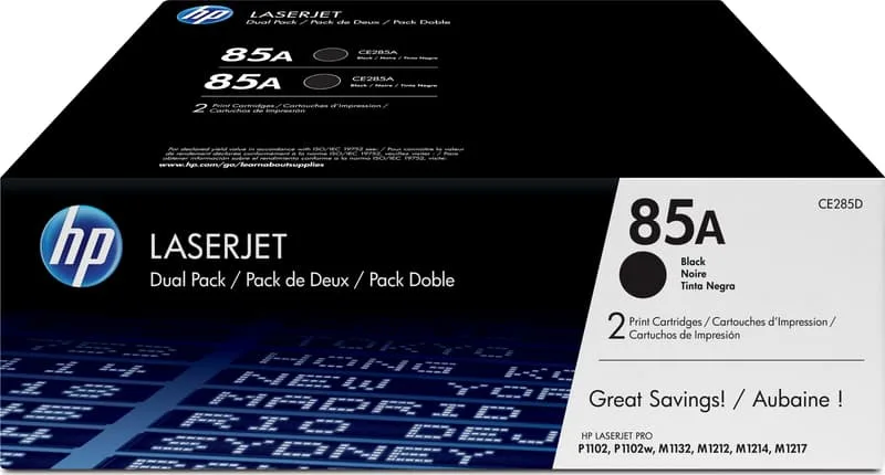 HP 85A 2 Styck Original, svart