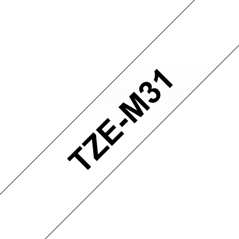 Tape 12mm TZe-M31 Svart/Transparent