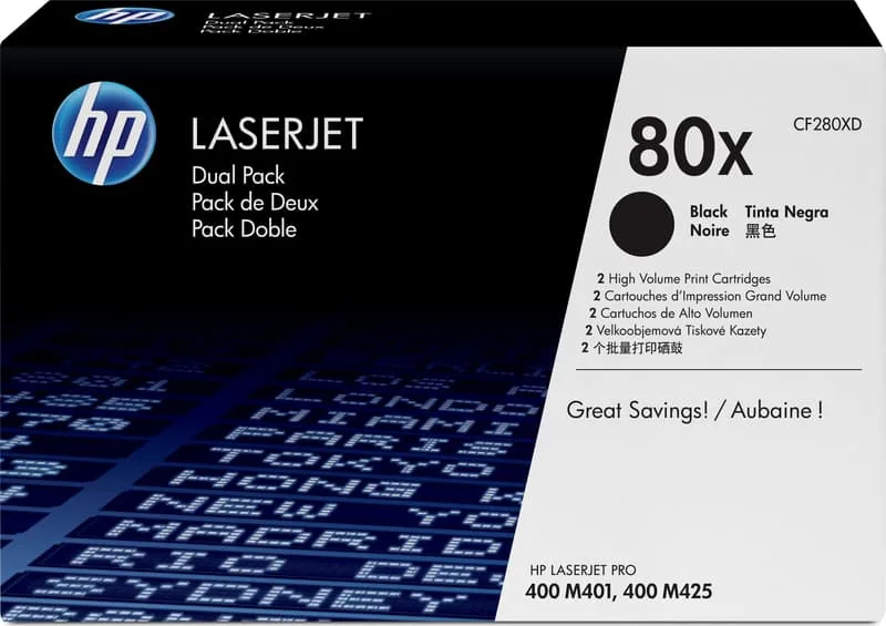 HP 80X - 2-pack - Lång livslängd - svart - original - LaserJet