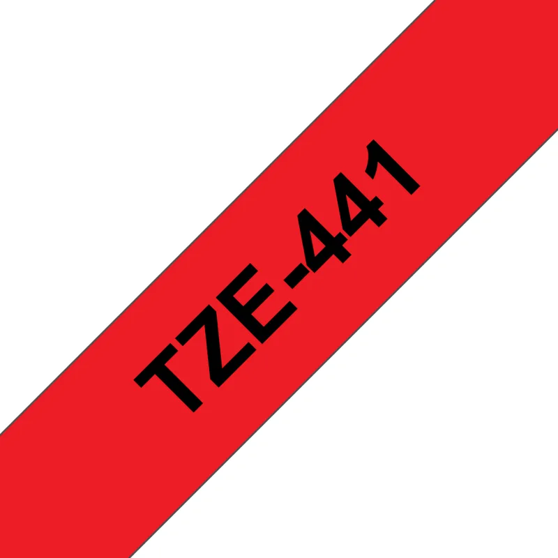 Brother Tze-441 Etikett-Tejp, svart På rött