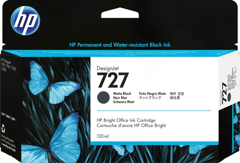 HP Bläck Matt Svart 727 130ml