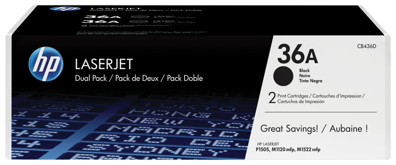 HP 36A - 2-pack - svart - original - LaserJet