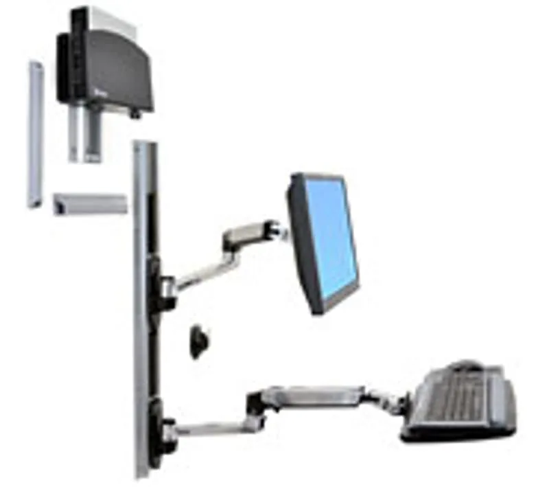 Ergotron LX väggsystem med liten CPU-hållare