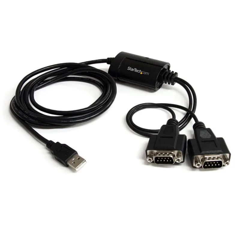 StarTech.com FTDI USB till seriell RS232-kabeladapter med 2 portar och COM-retention