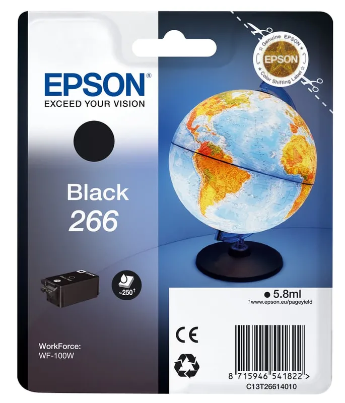 Epson 266 – 6 ml – svart – original – bläckpatron – för Workforce WF-100W