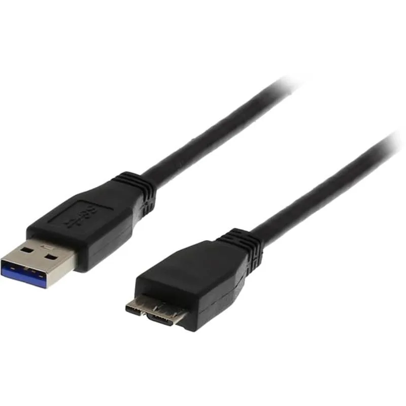 DELTACO USB3-020S USB 3.0-kabel Typ A till Micro B, 2 m, svart