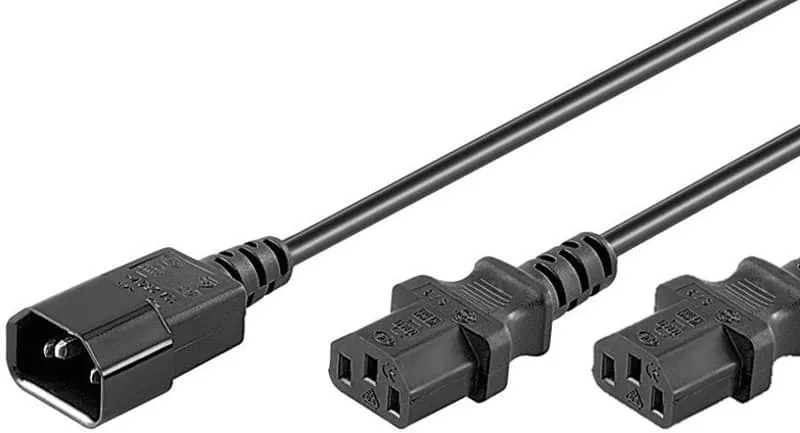 Power Cord C13x2 - C14 1.2m