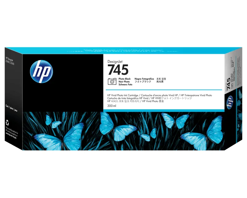 HP 745 - hög kapacitet - foto-svart - original - DesignJet