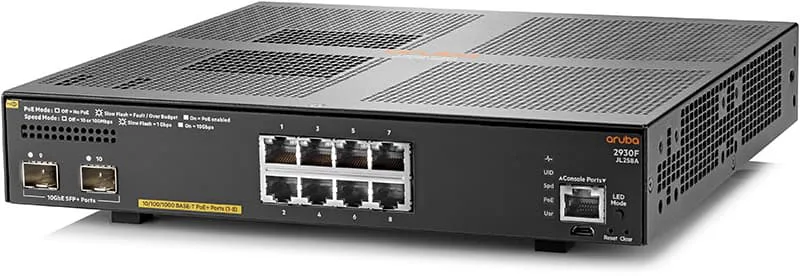 2930F 8xGbit, SFP+ PoE+ 125W Web-mgd Switch