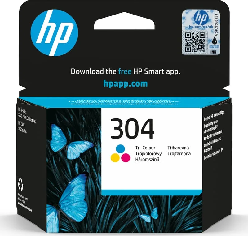 HP 304 original bläckpatron för HP DeskJet 2630, 3720, 3720, 3720, 3730, 3735, 3750, 3760; HP ENVY 5020, 5030, 5032