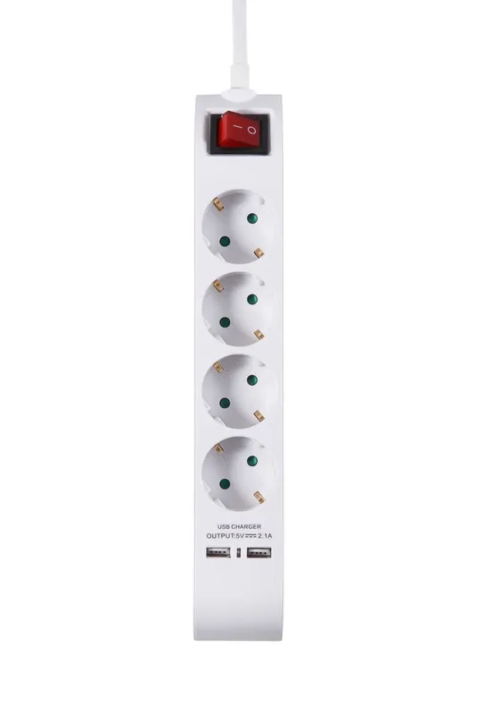 Power Strip 4X Socket 2xUSB 2.1 mAh 1.5m