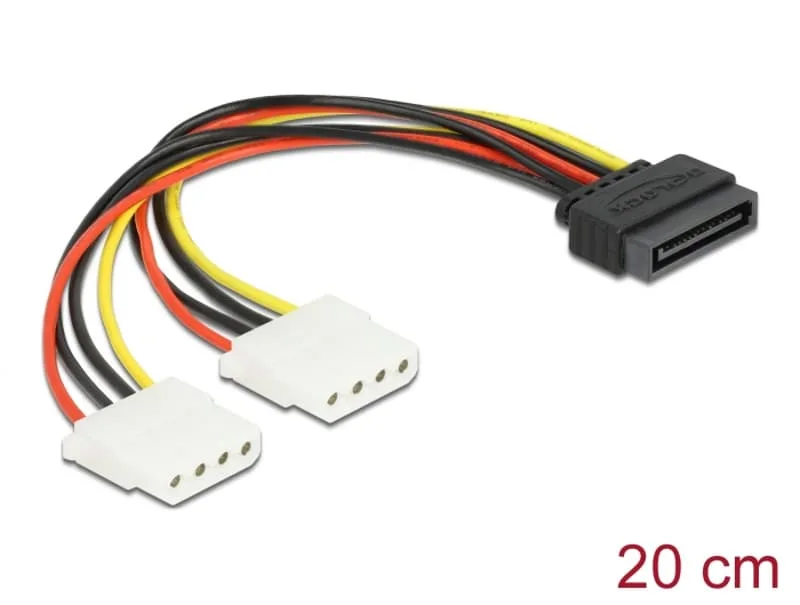 Delock - strömadapter - 4 pin intern effekt till SATA-ström