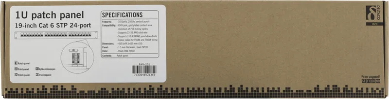 DELTACO PAN-201 - patch-panel - 1U