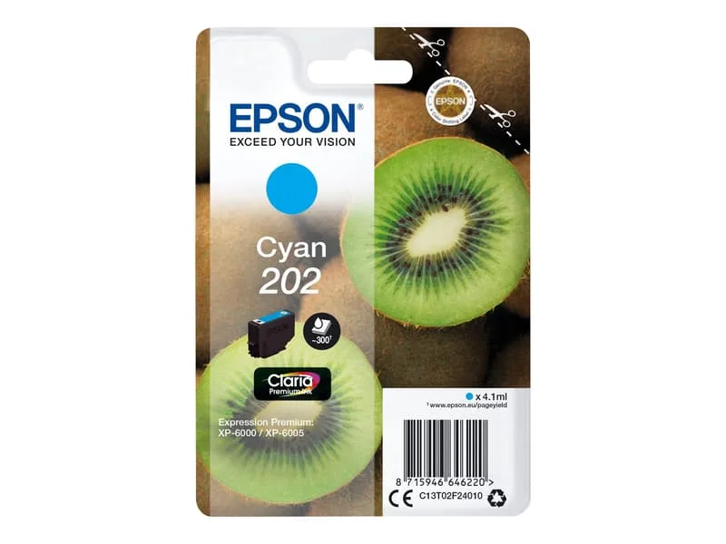 Epson Singlepack Cyan 202 Claria Premium Ink bläckpatroner