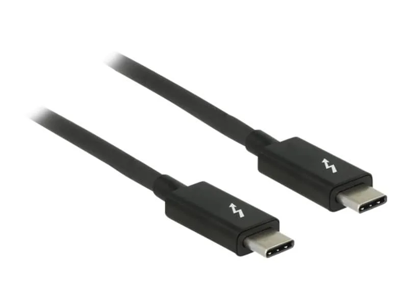 DeLock 84847 Thunderbolt 3-kabel USB-C till USB-C, 2 m, 20 Gbps, 60 W, svart