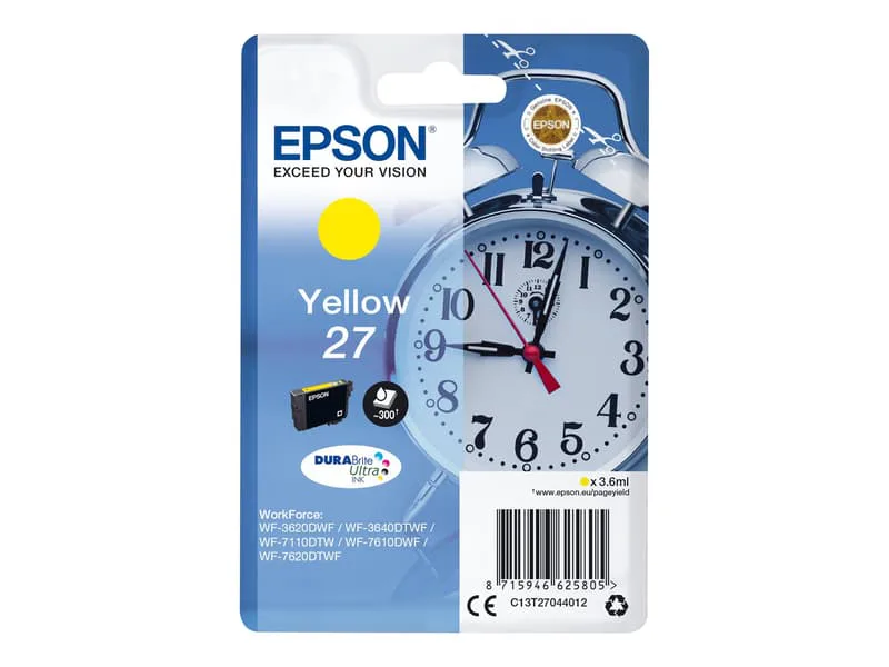 EPSON Bläck C13T27044012 27 Gul, Väckarklocka