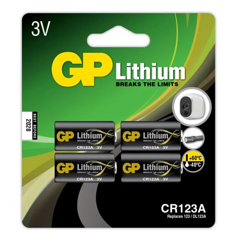 GP CR123A litiumbatteri 4-pack