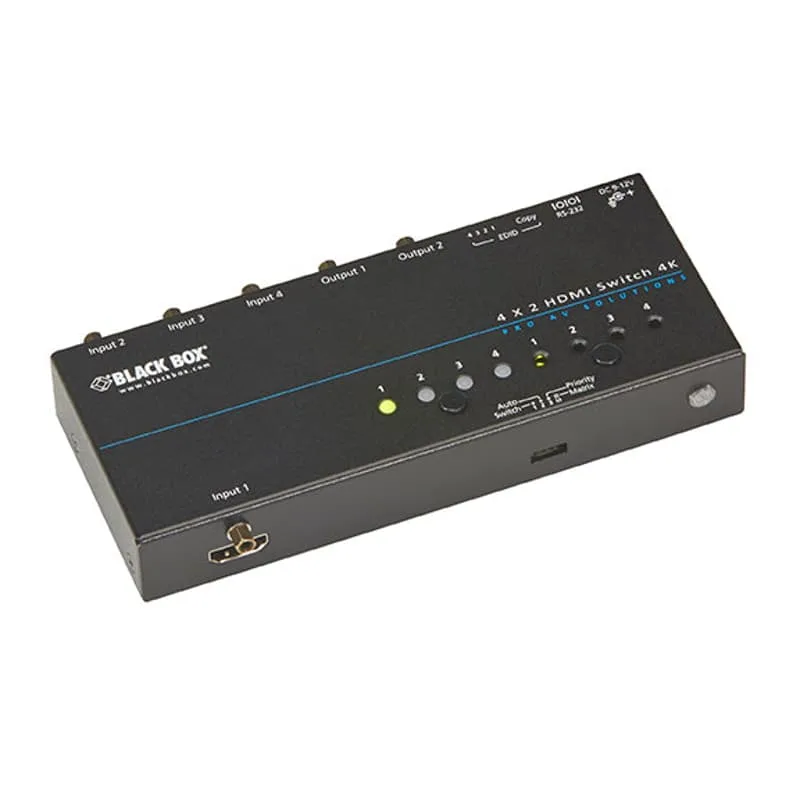 Black Box 4K HDMI-matrisswitch 4 x 2