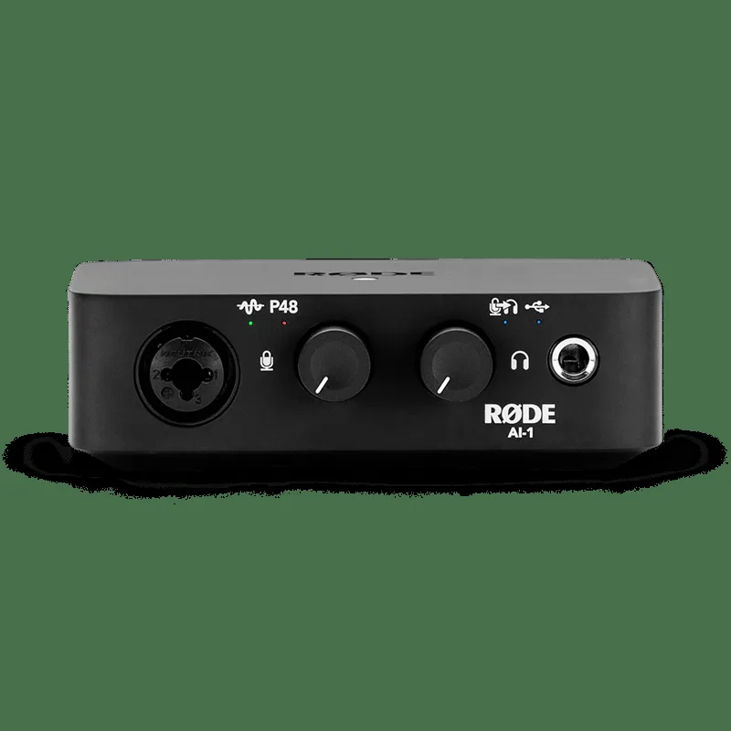 RØDE AI-1 Studio-klass enkanals USB-ljudgränssnitt med Neutrik™ Combi-jack för musikproduktion, streaming och podcasting