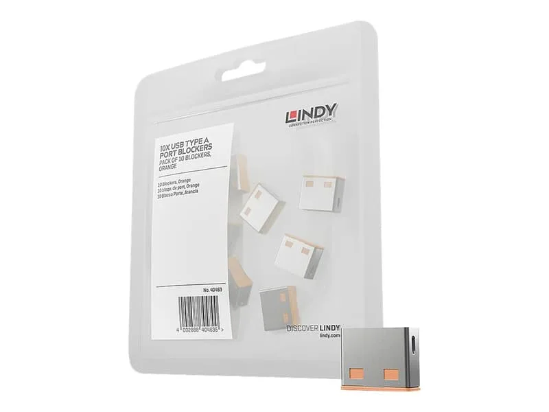 USB Port Blocker Orange 10-pack utan nyckel