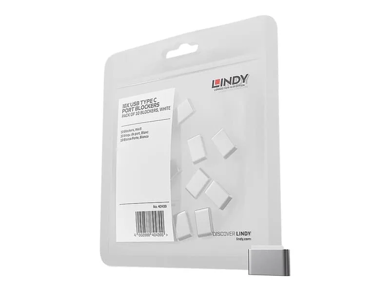 Port Blocker USB-C Vit 10-Pack utan nyckel